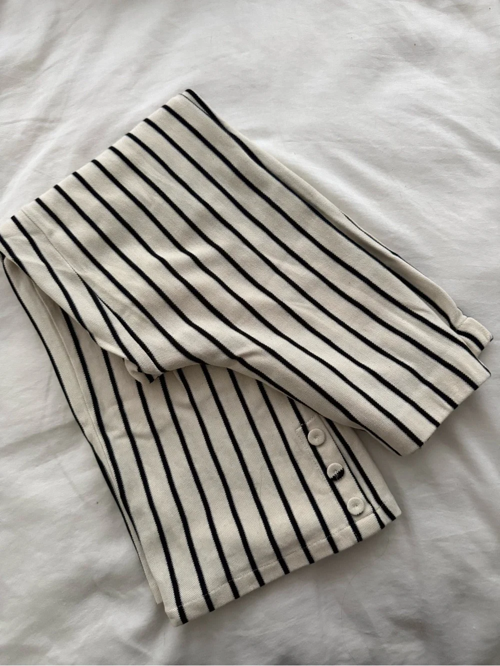 Zara Cream and Black Striped Cropped Knit Tank